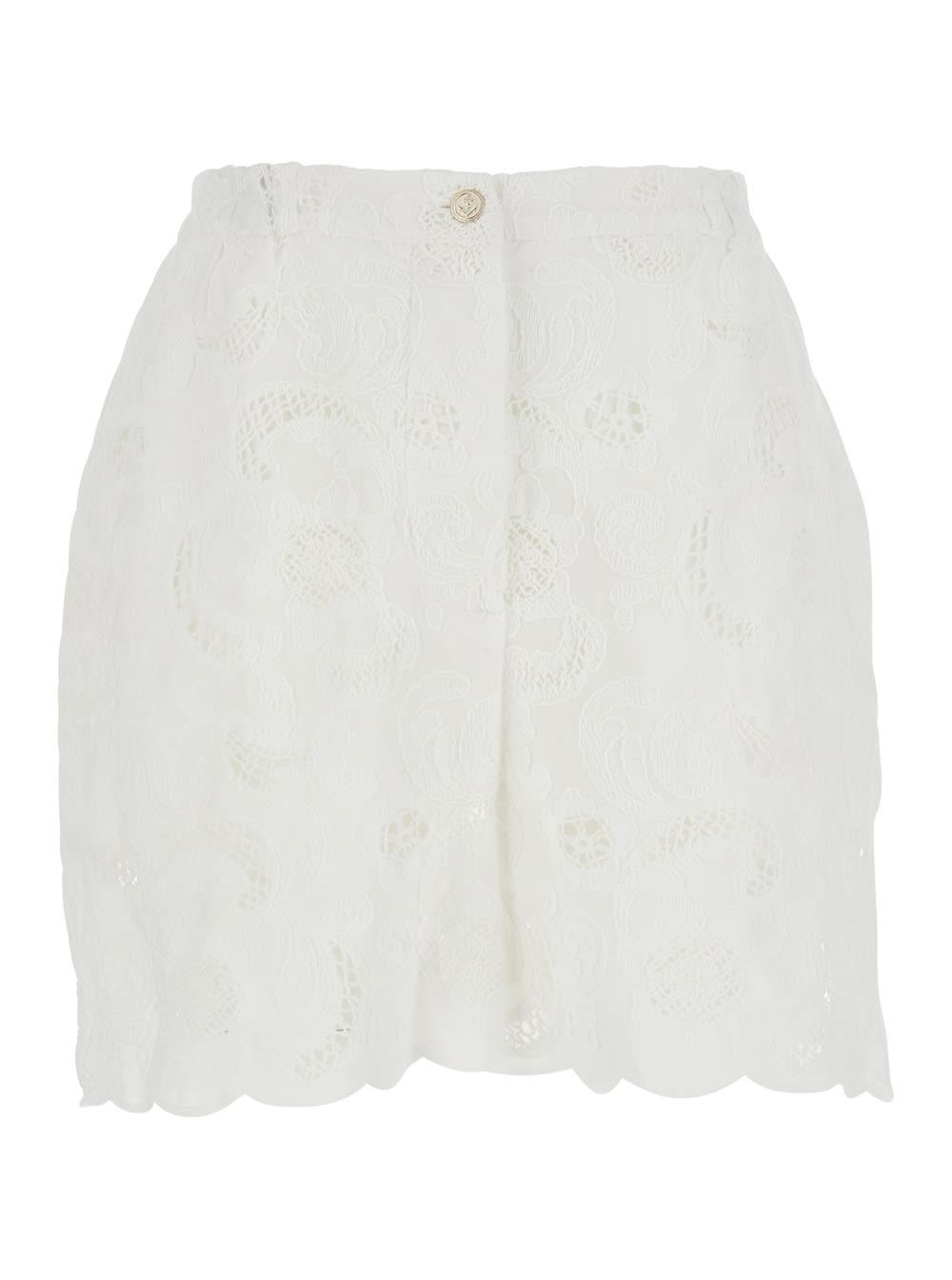 merci white bermuda with front pockets and button closure for men