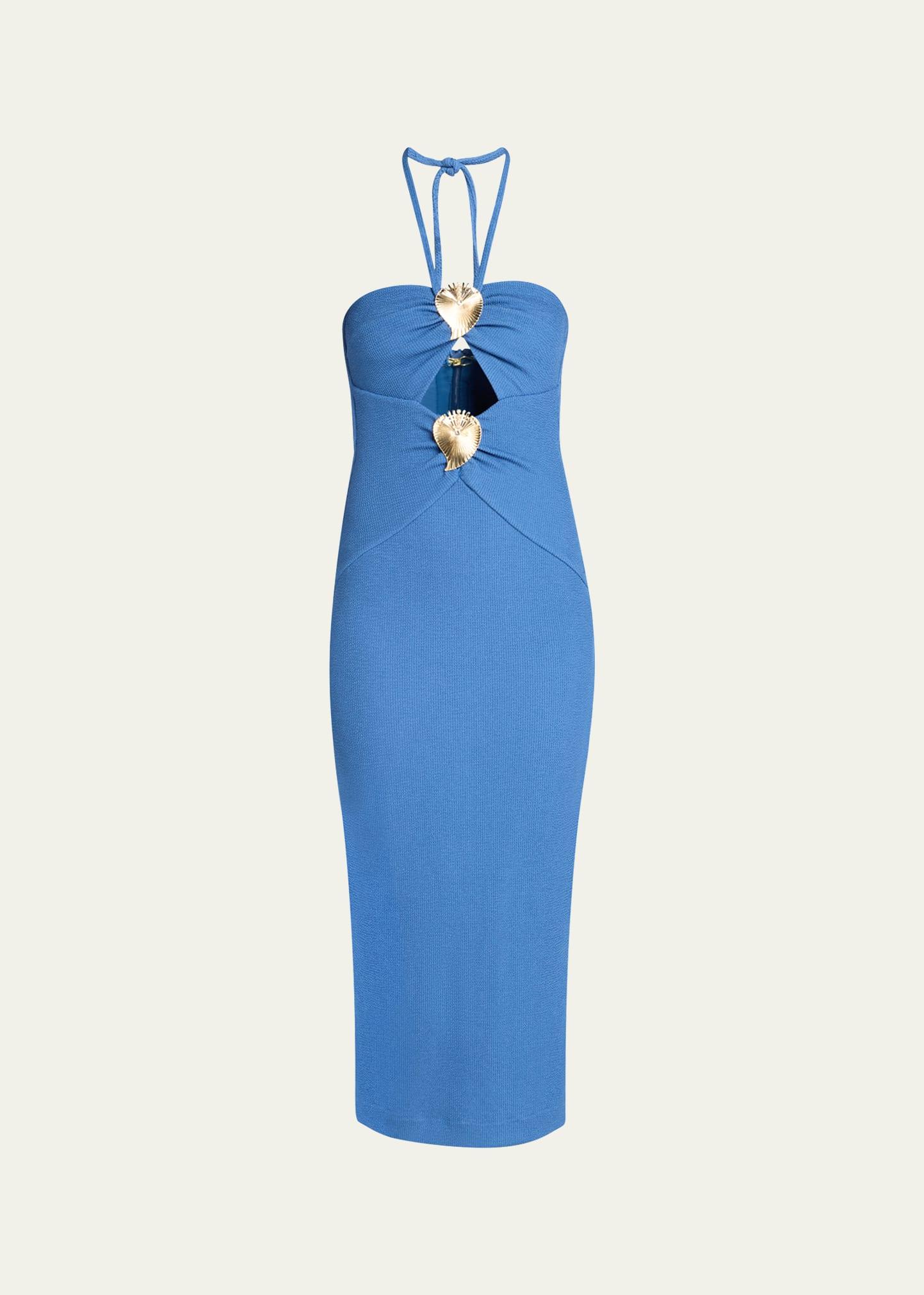 merian knit halter midi dress