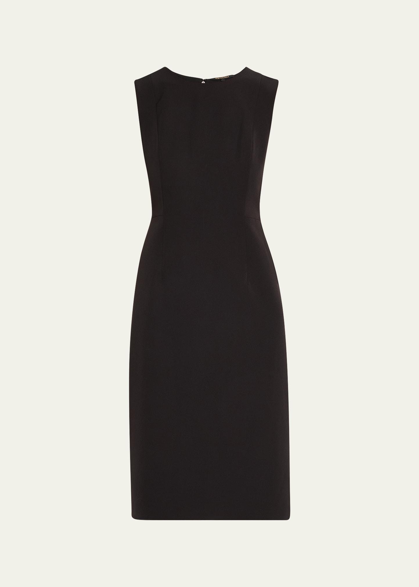 meridian sleeveless twill midi dress