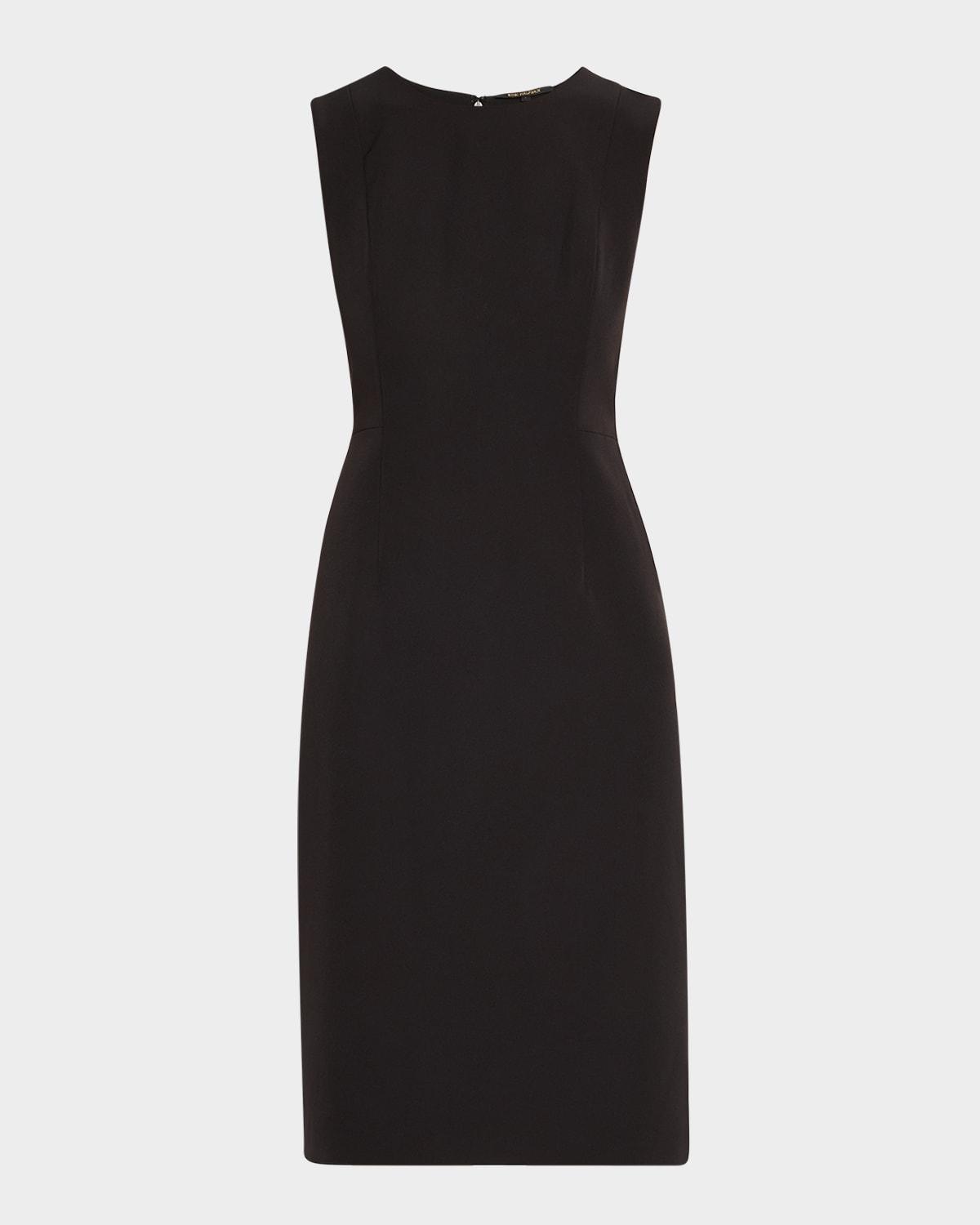 meridian sleeveless twill midi dress