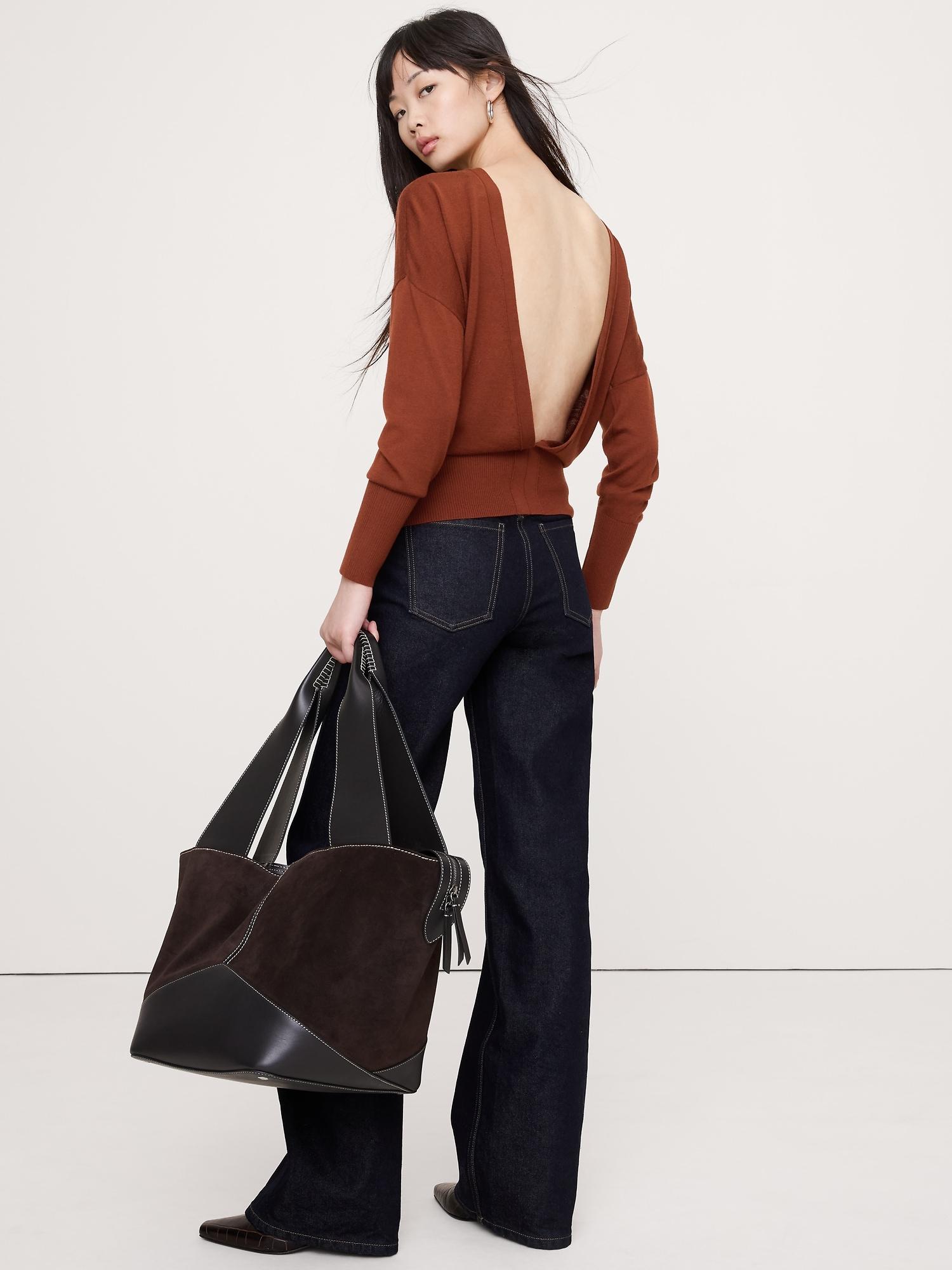 merino backless sweater