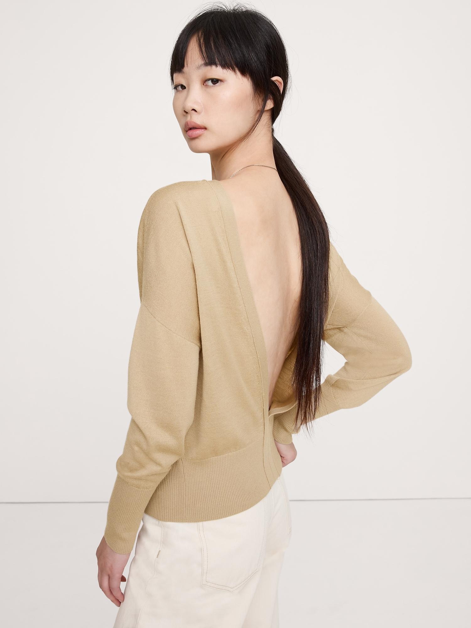 merino backless sweater