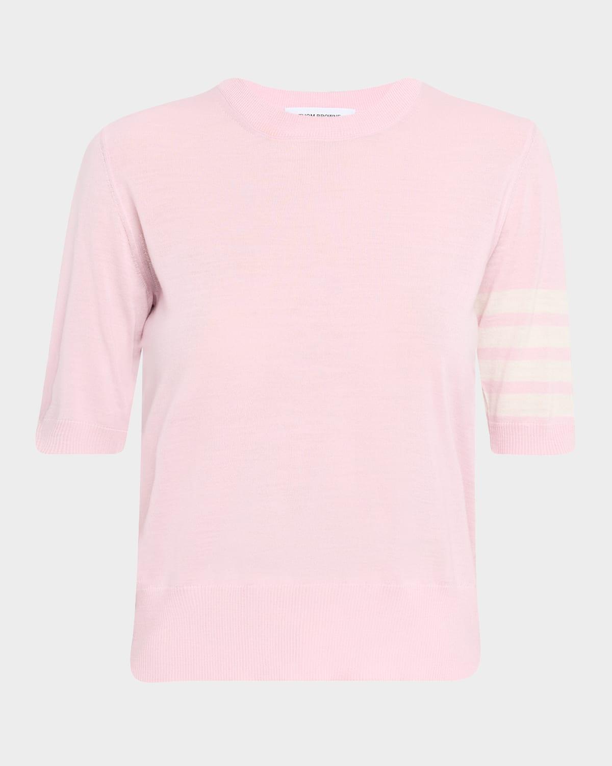 merino wool jersey stitch 4-bar short-sleeve sweater