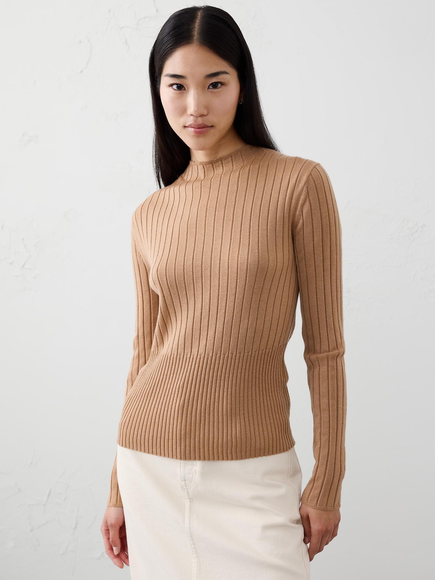 merino wool ribbed sweater