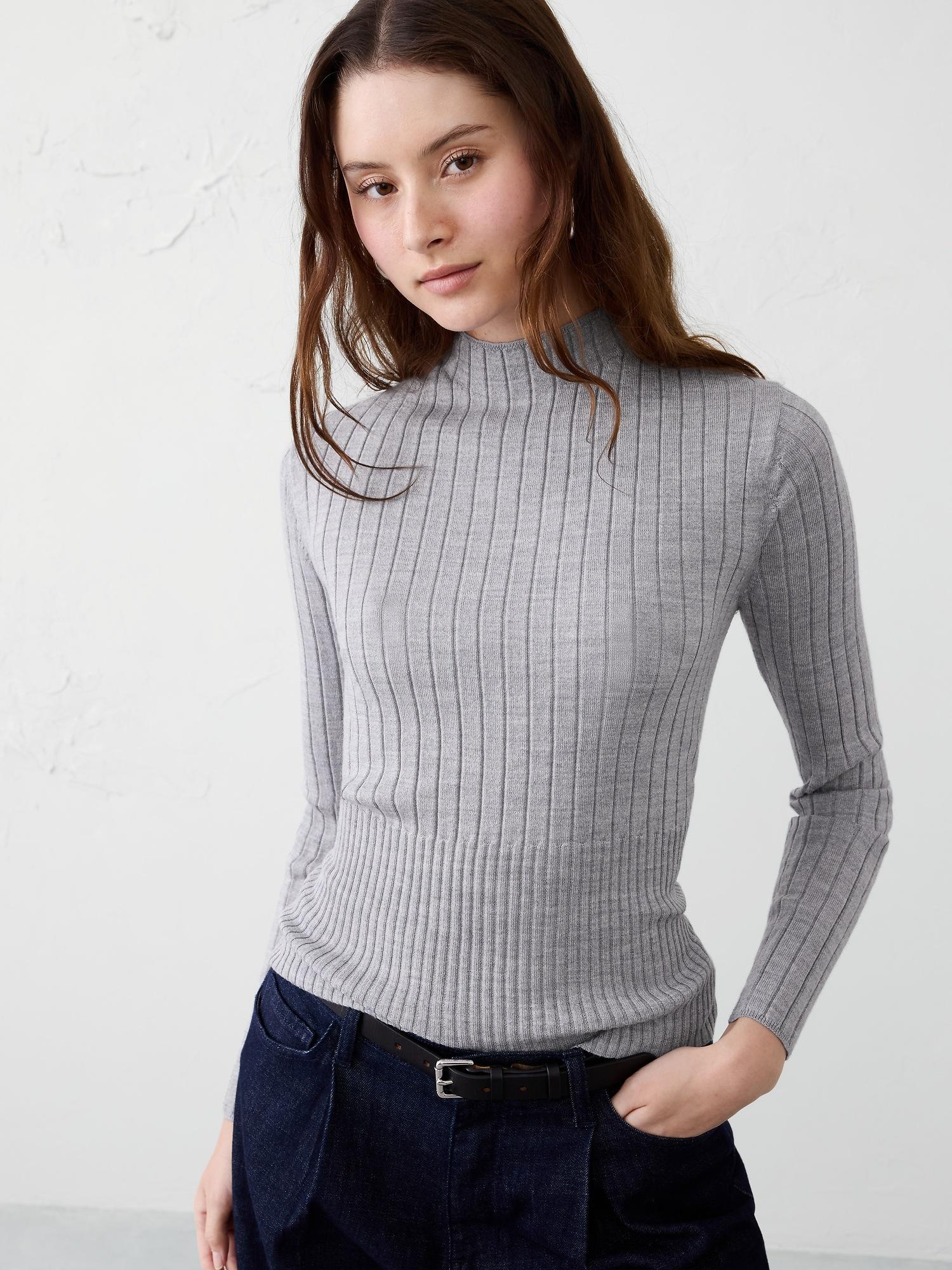 merino wool ribbed sweater