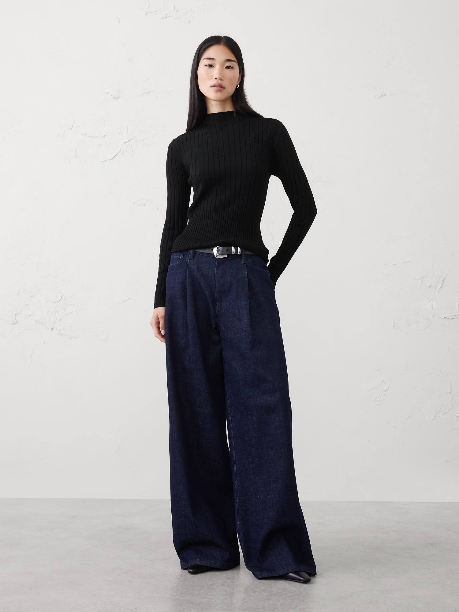 merino wool ribbed sweater