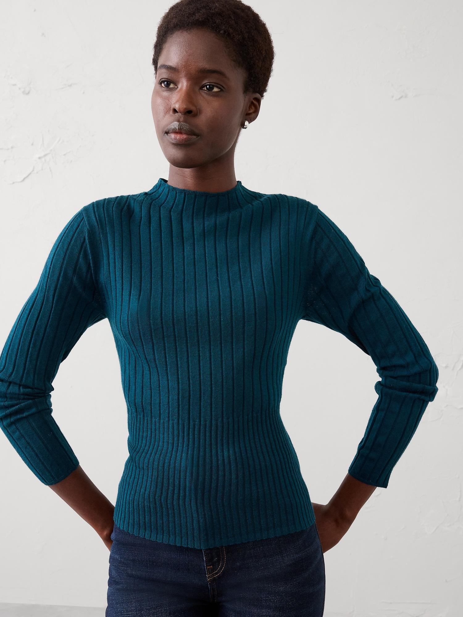 merino wool ribbed sweater