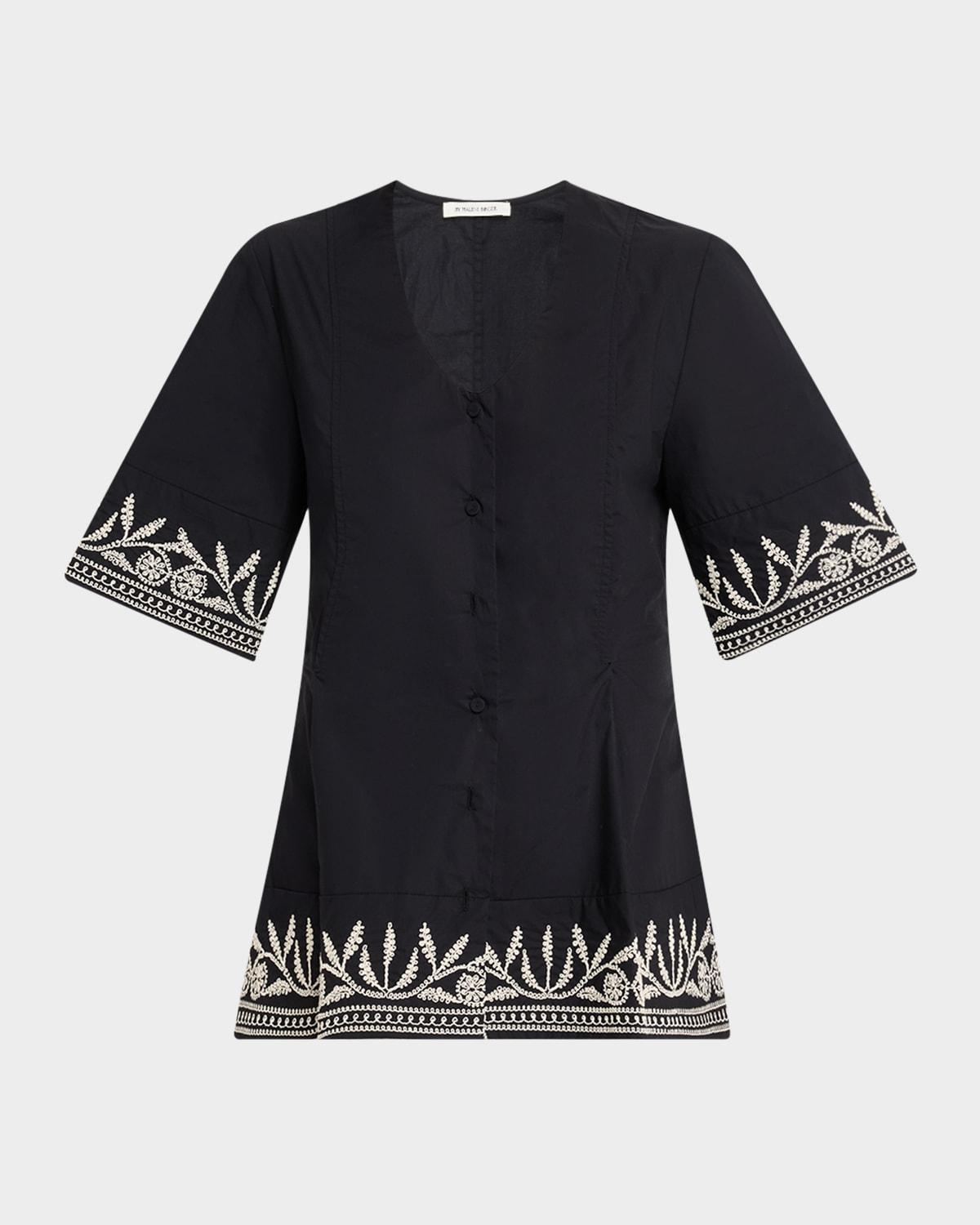 merlina embroidered organic cotton top