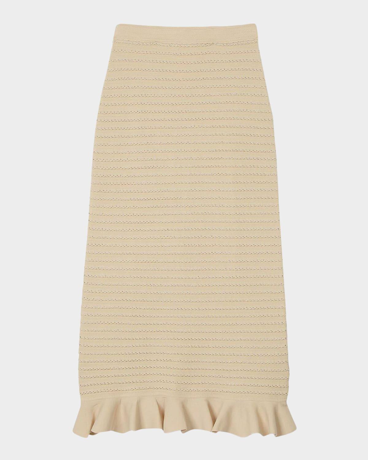 merveilleuse embellished midi skirt