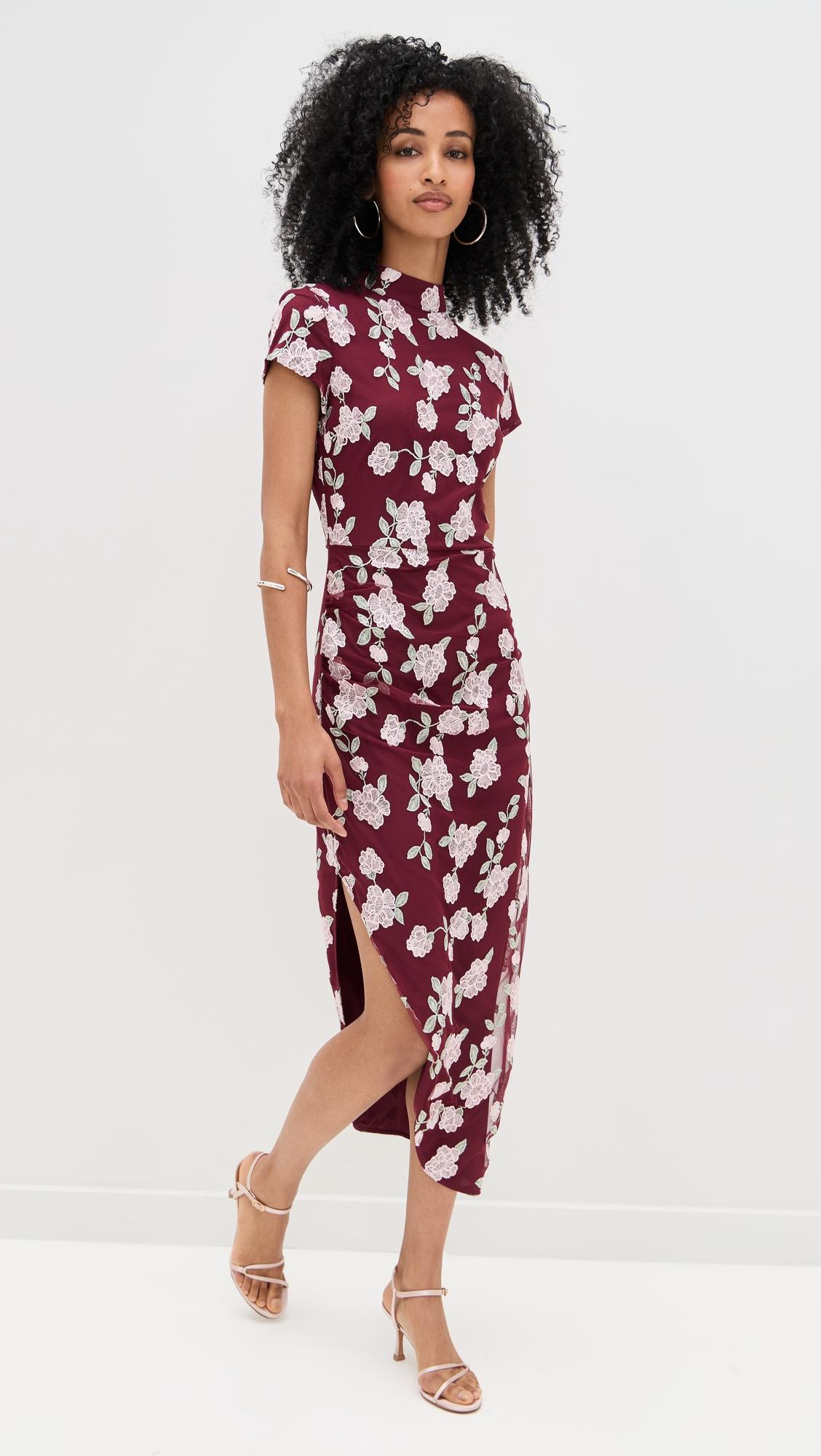 mesh asymmetric dress