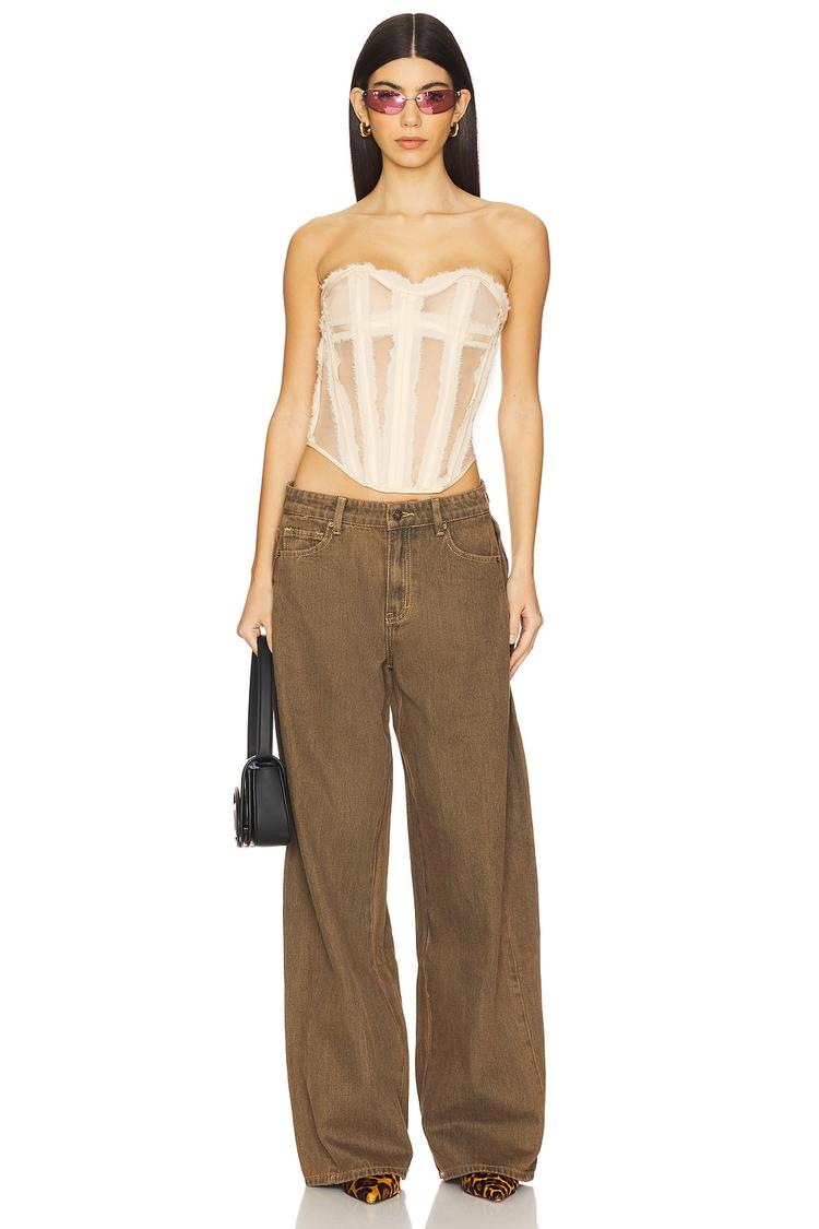 mesh boned corset
