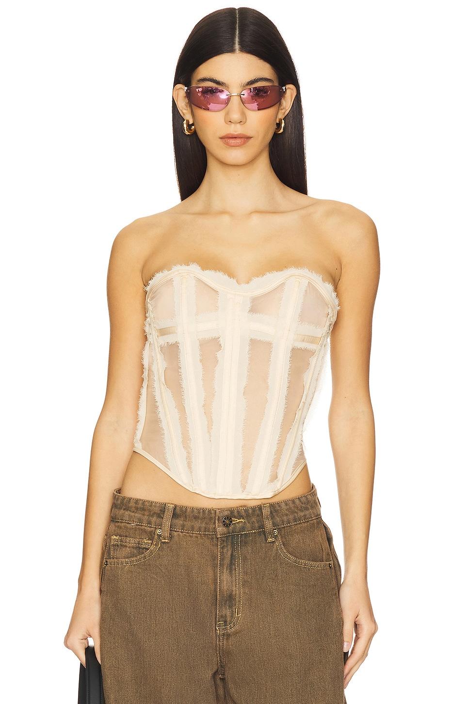 mesh boned corset