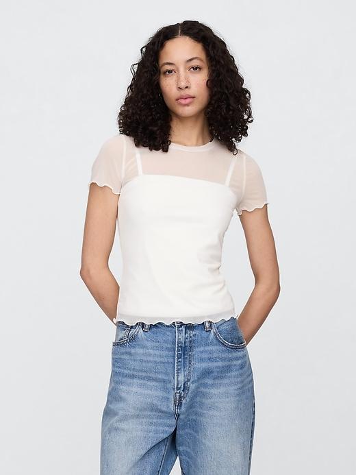 mesh crewneck t-shirt