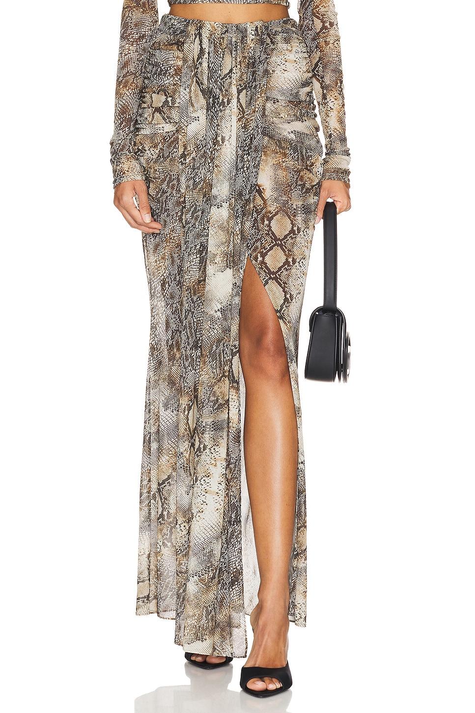 mesh draped skirt