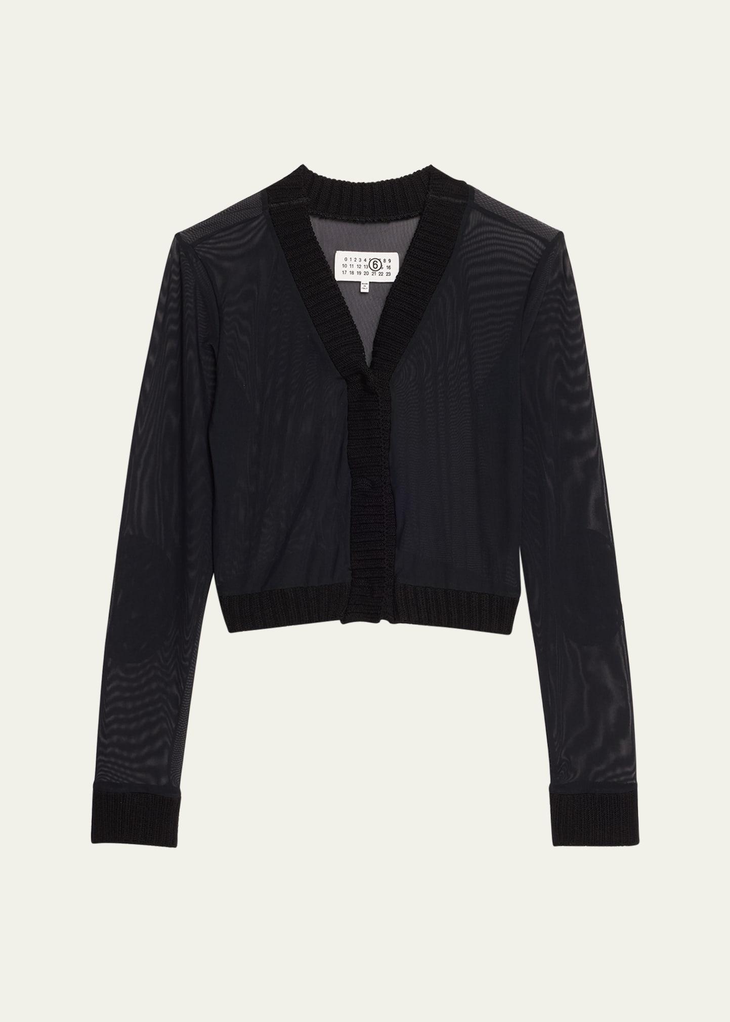 mesh long-sleeve top