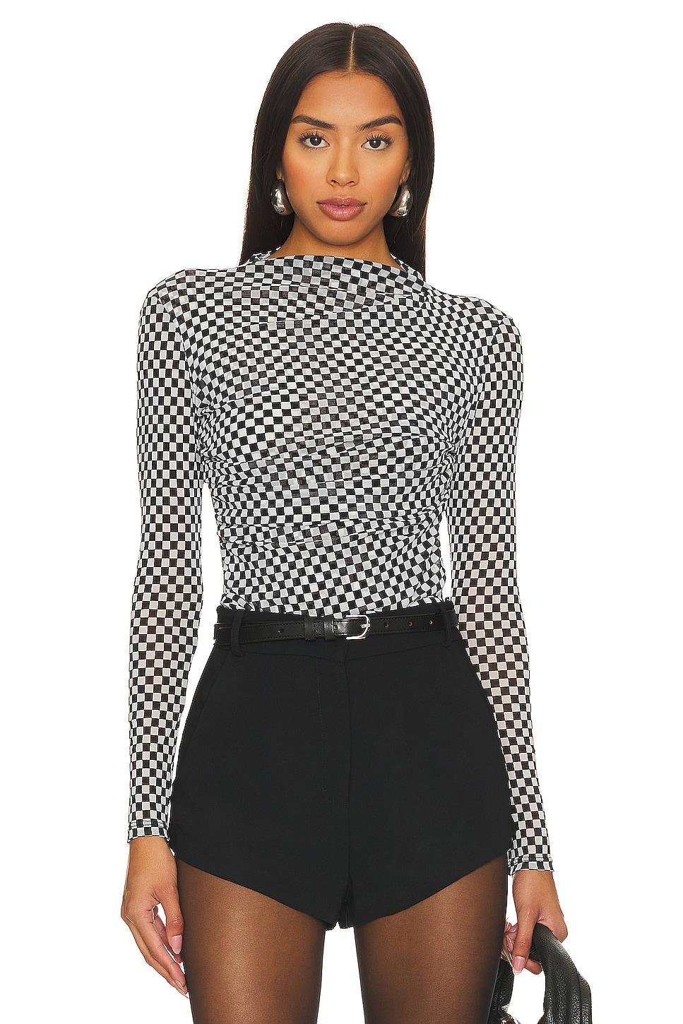 mesh long sleeve twist top