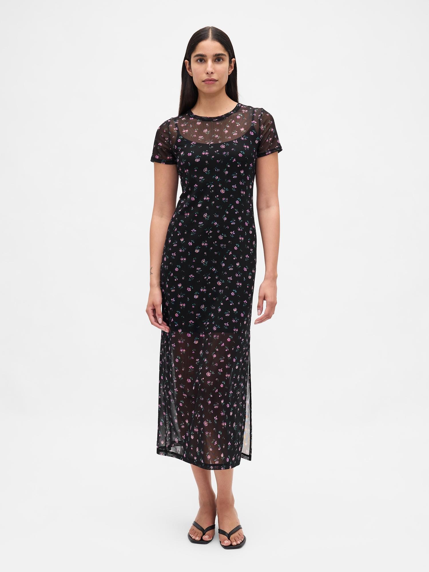 mesh maxi dress