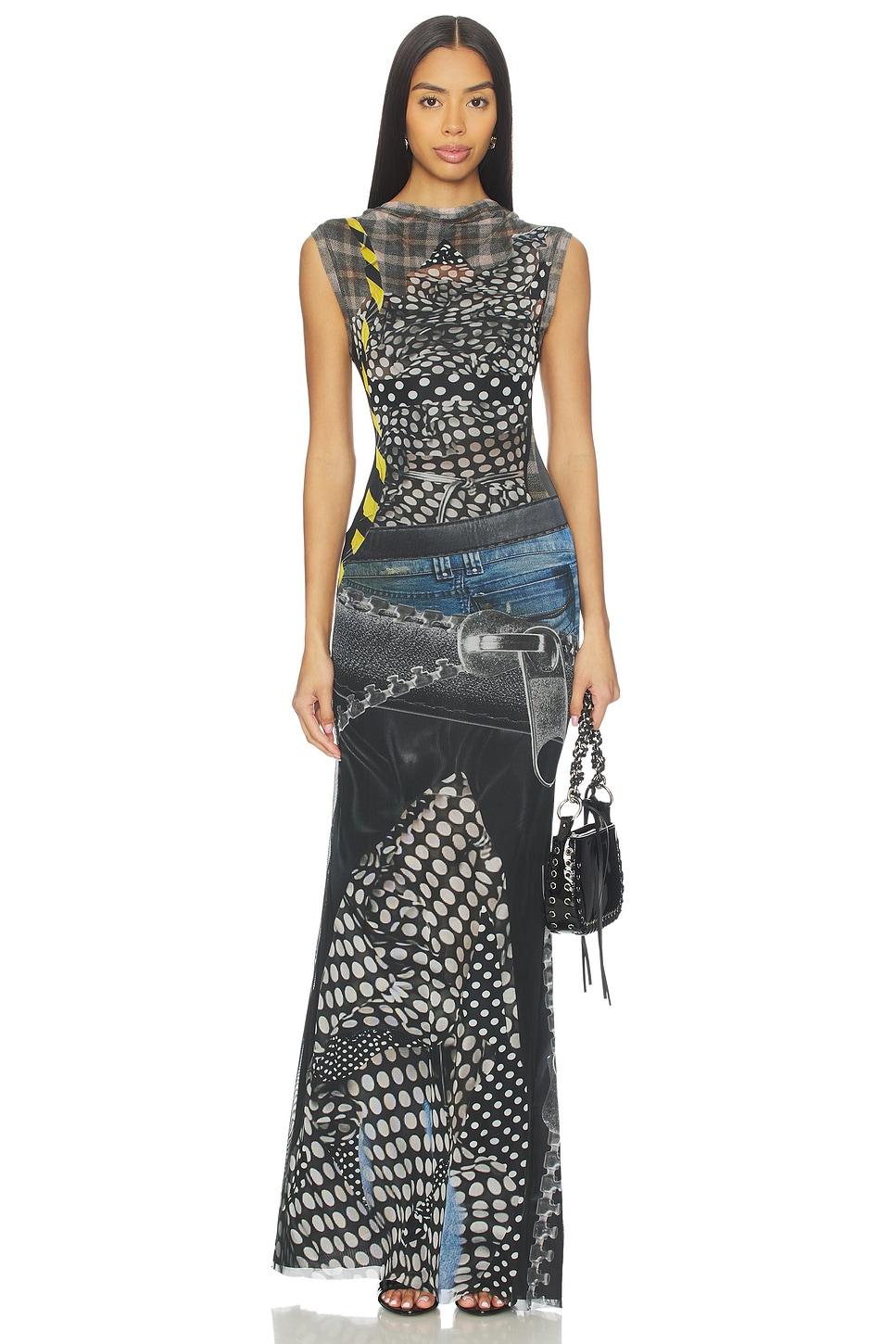 mesh maxi dress