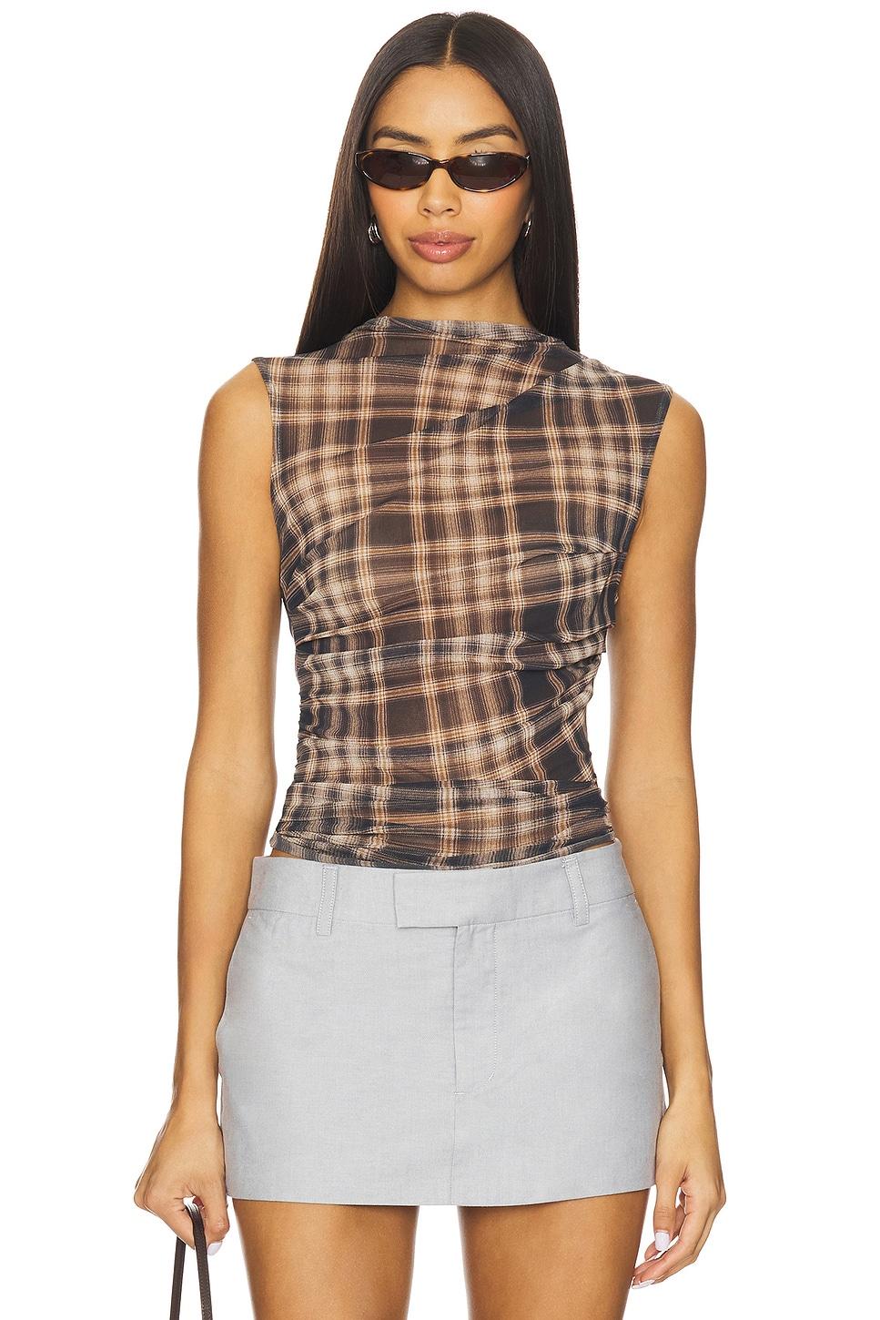 mesh sleeveless twist top