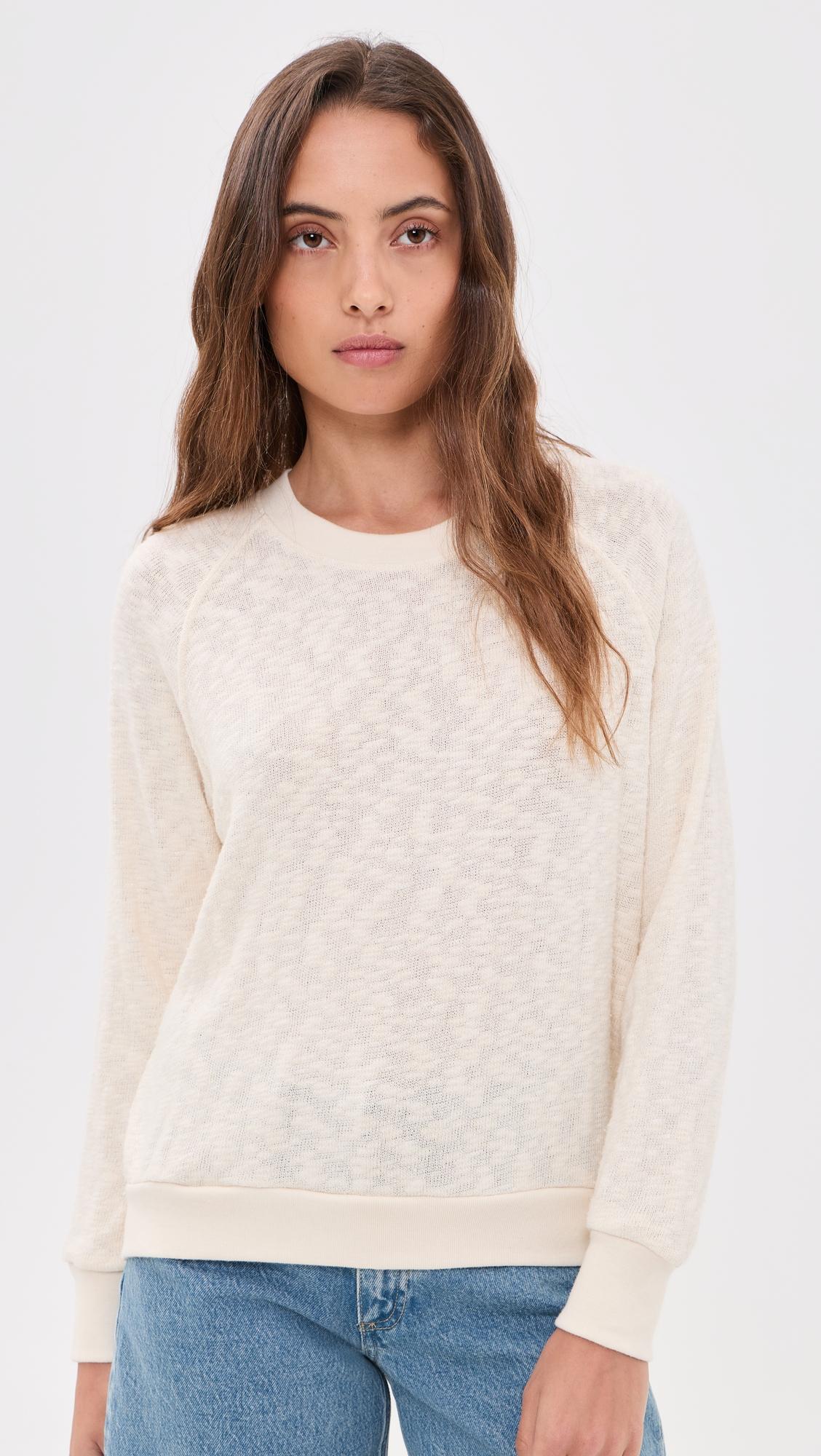 mesh sweater raglan sweatshirt