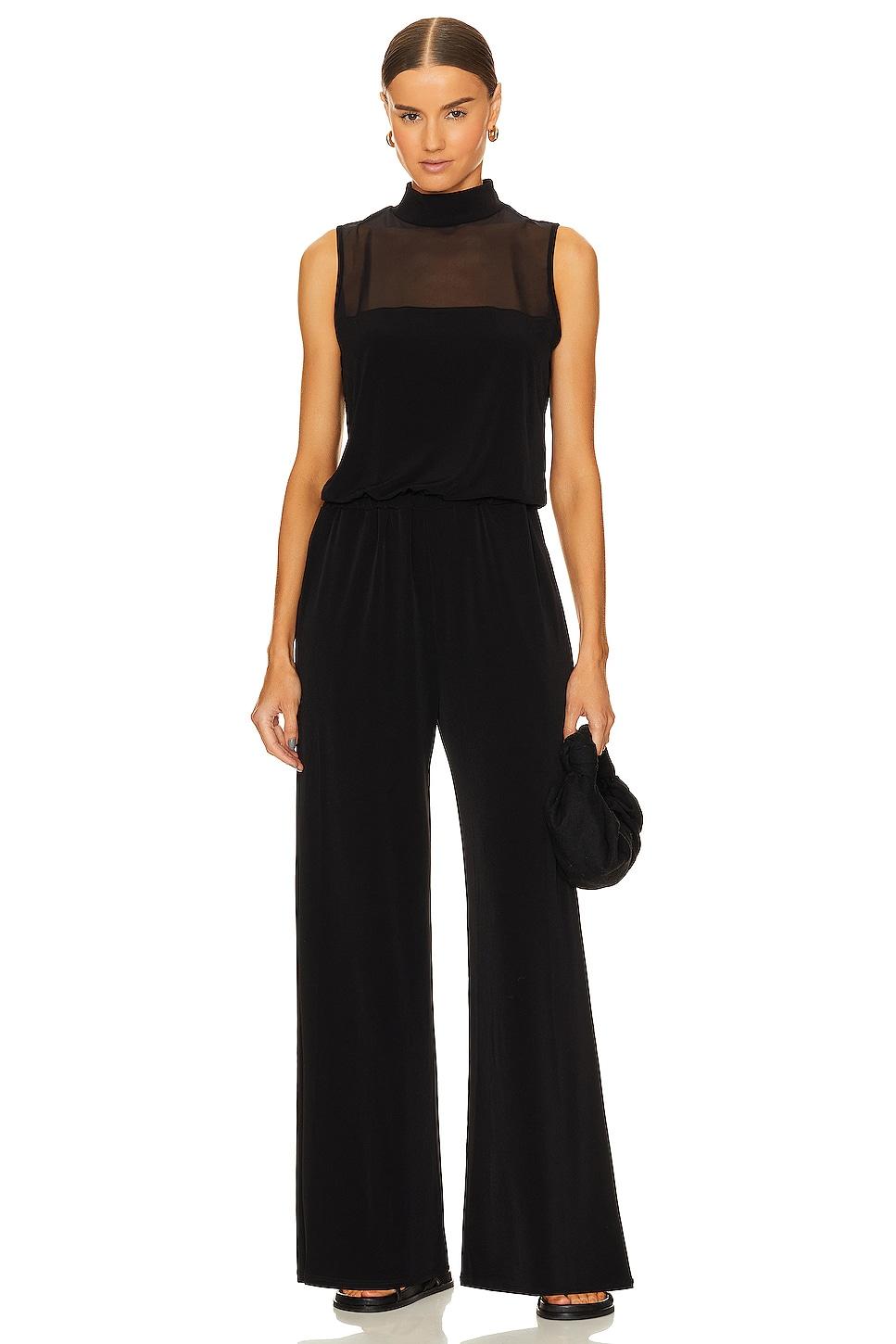 mesh turtleneck jumpsuit