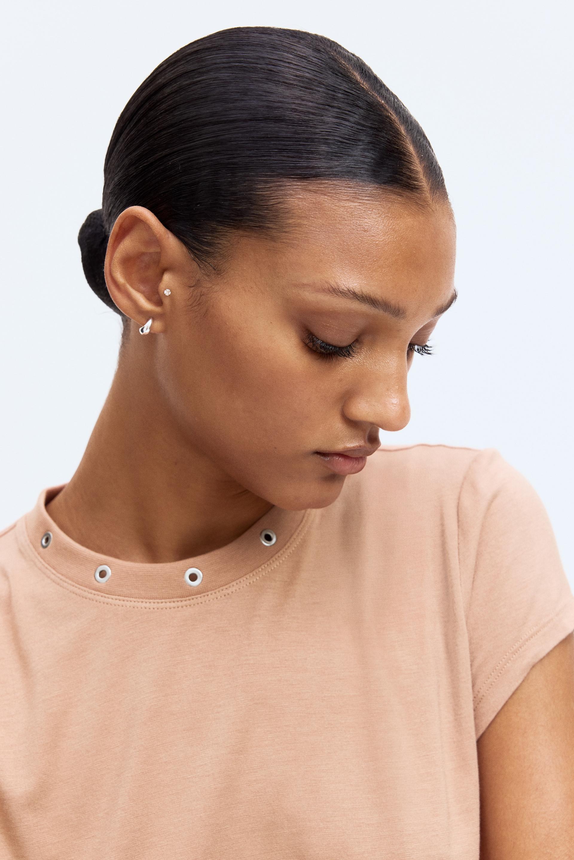 metal-detail t-shirt