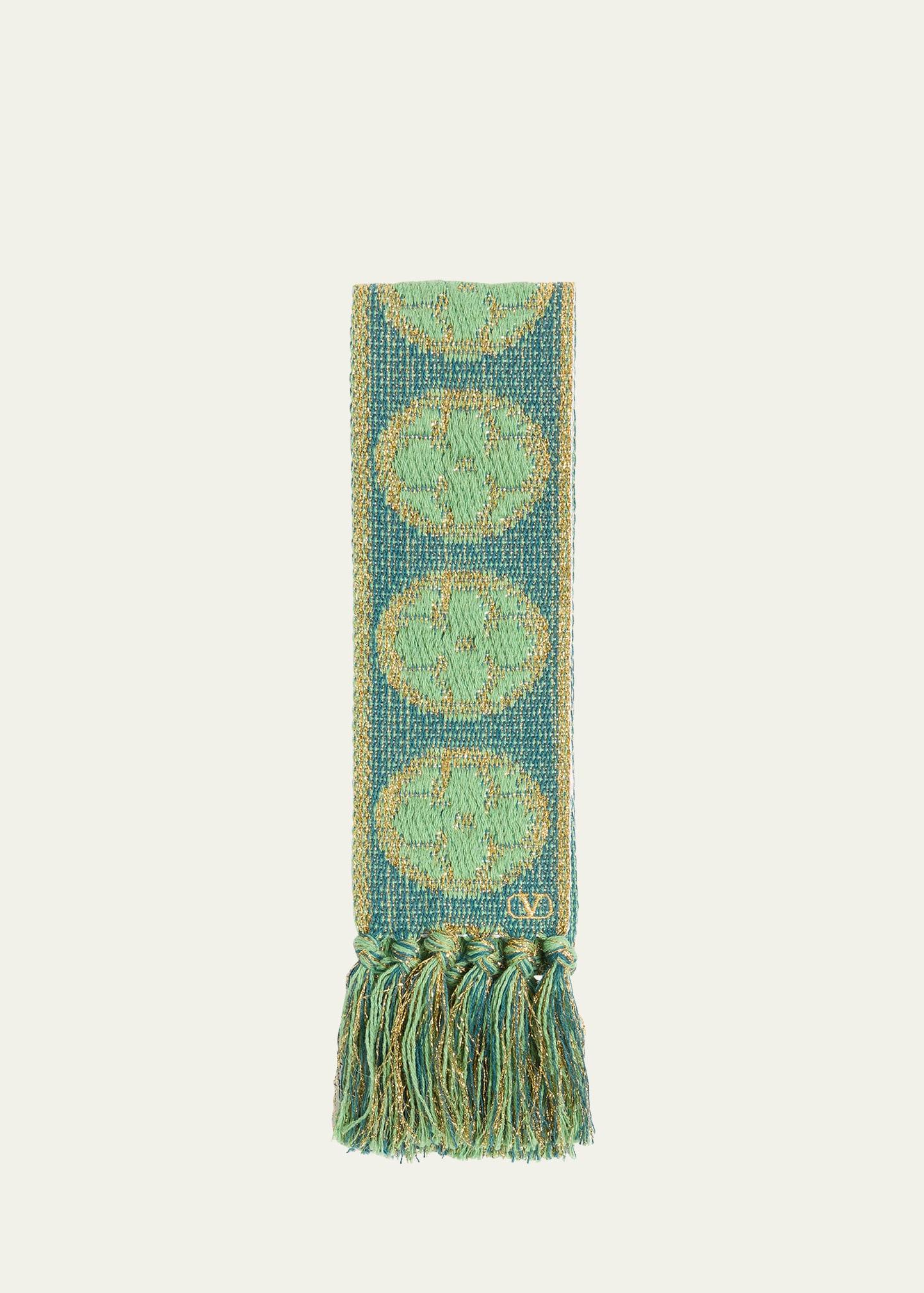 metallic antibes cotton fringe scarf