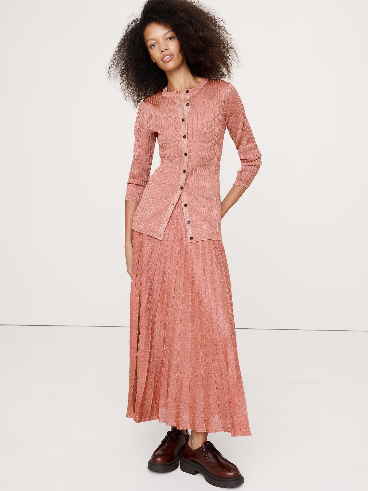 metallic cardigan sweater