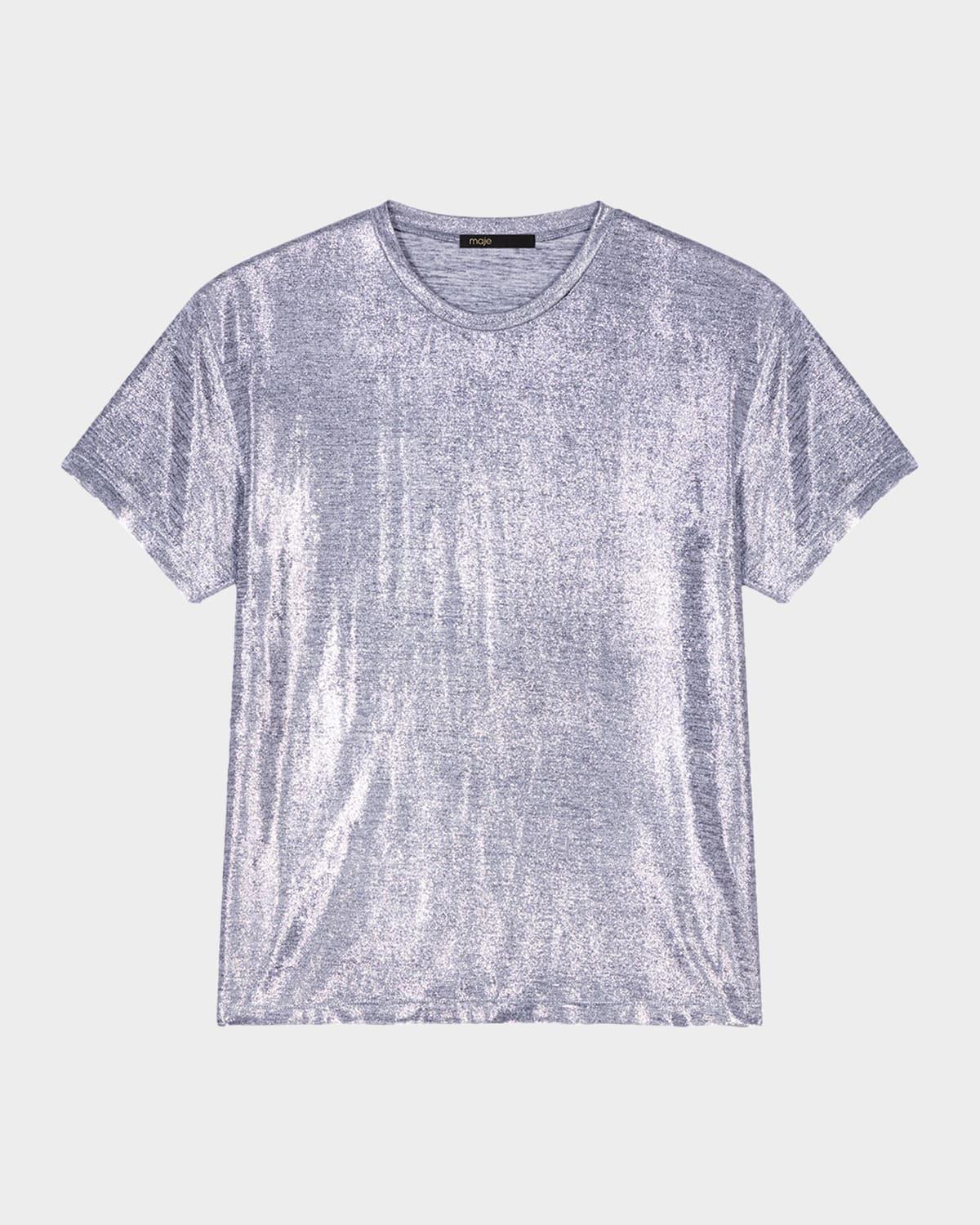 metallic crewneck t-shirt
