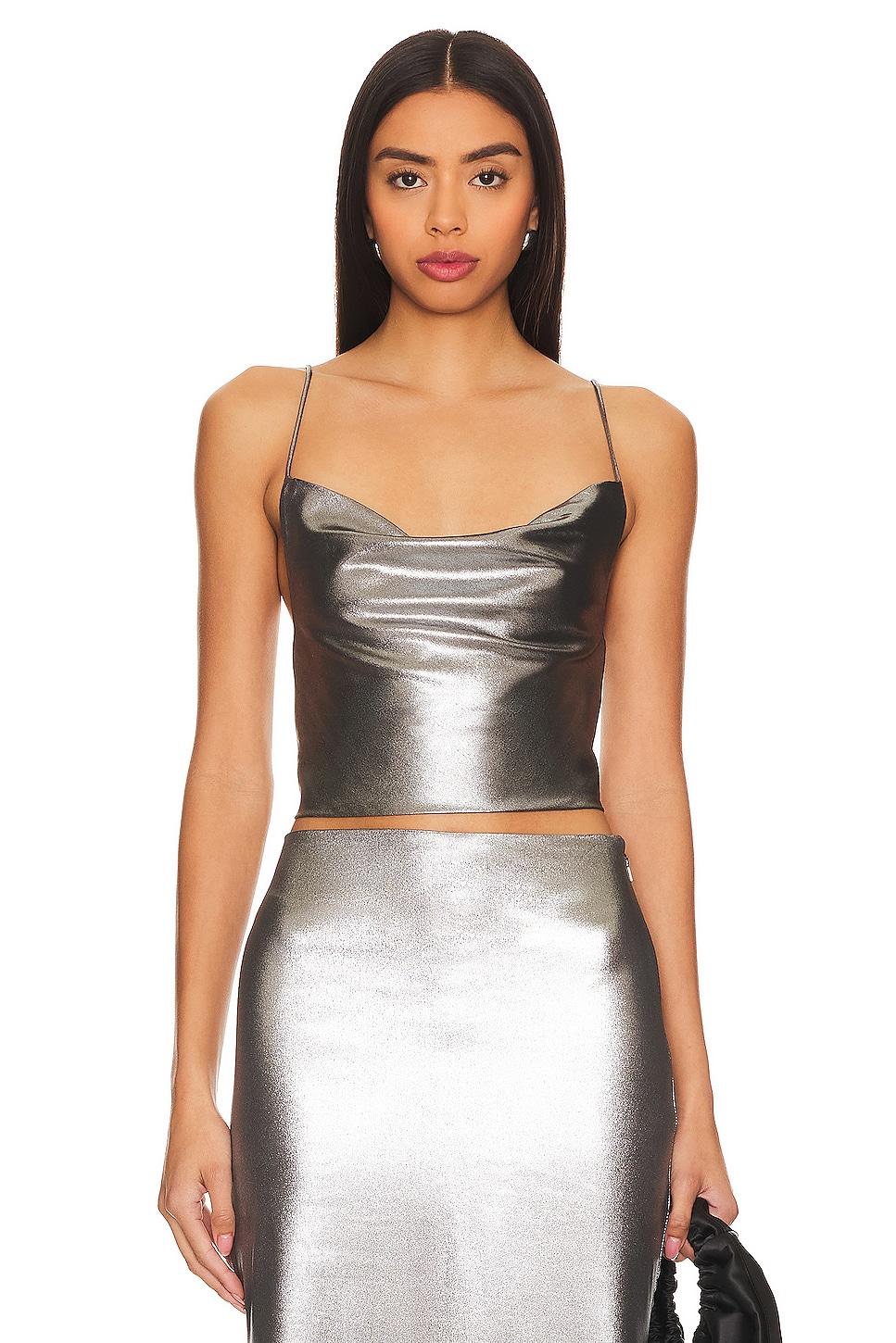 metallic crop top