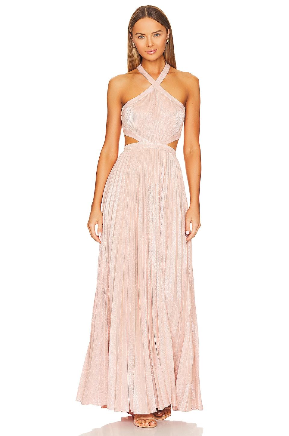 metallic evening gown