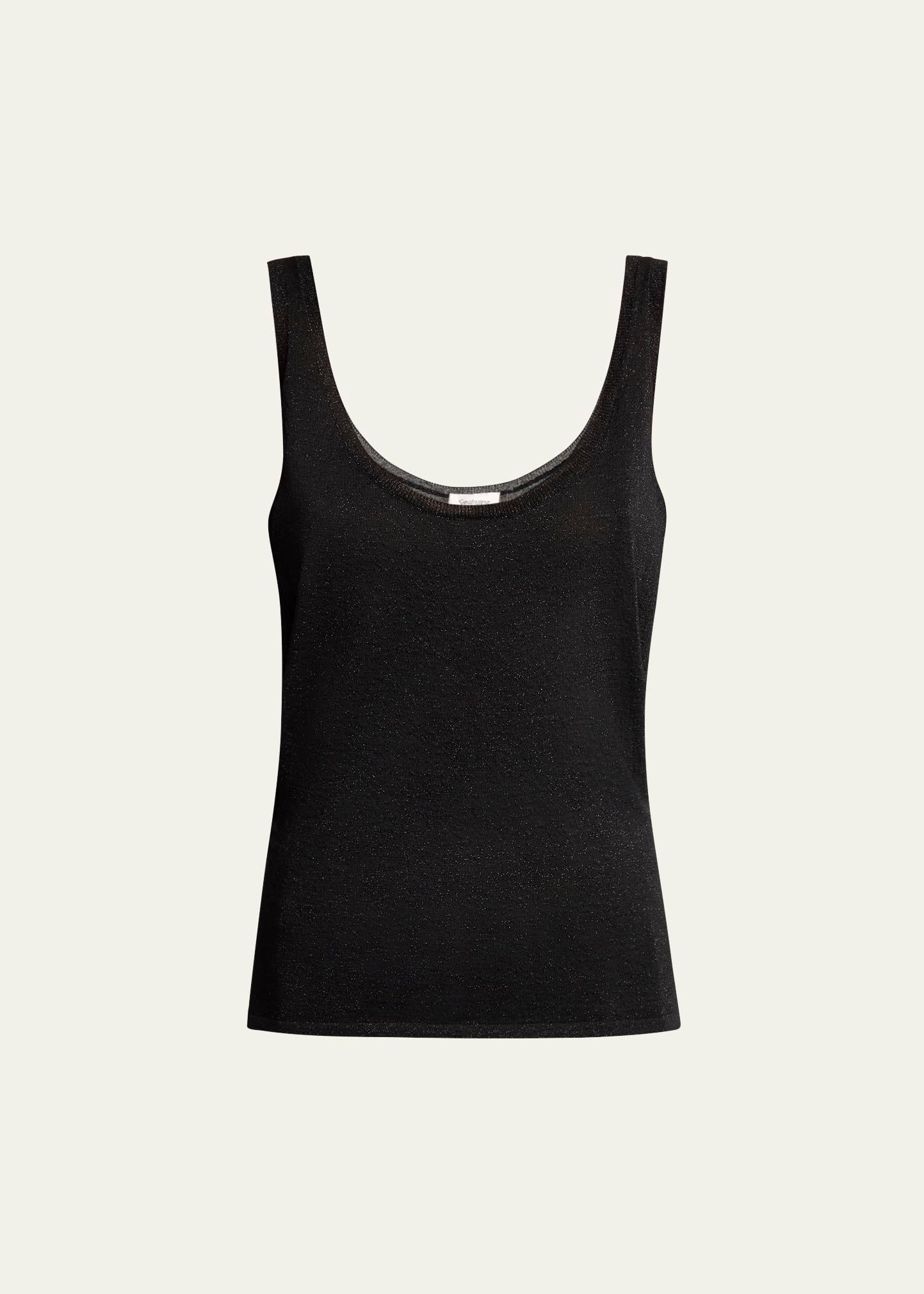 metallic knit sleeveless tank top