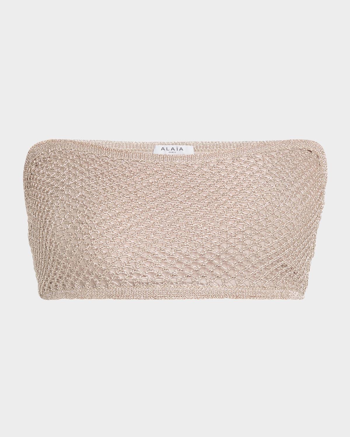 metallic mesh bra top
