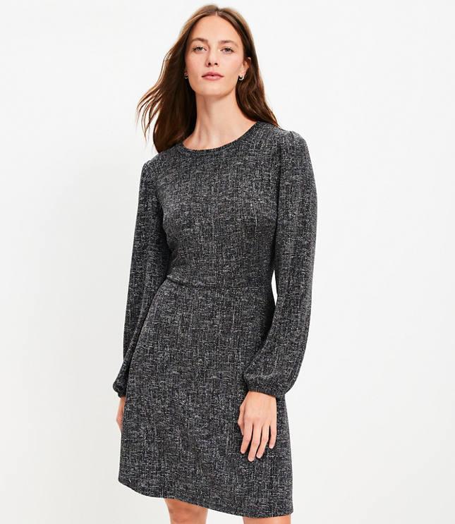 metallic mini flare dress