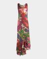 metallic printed sleeveless maxi dress