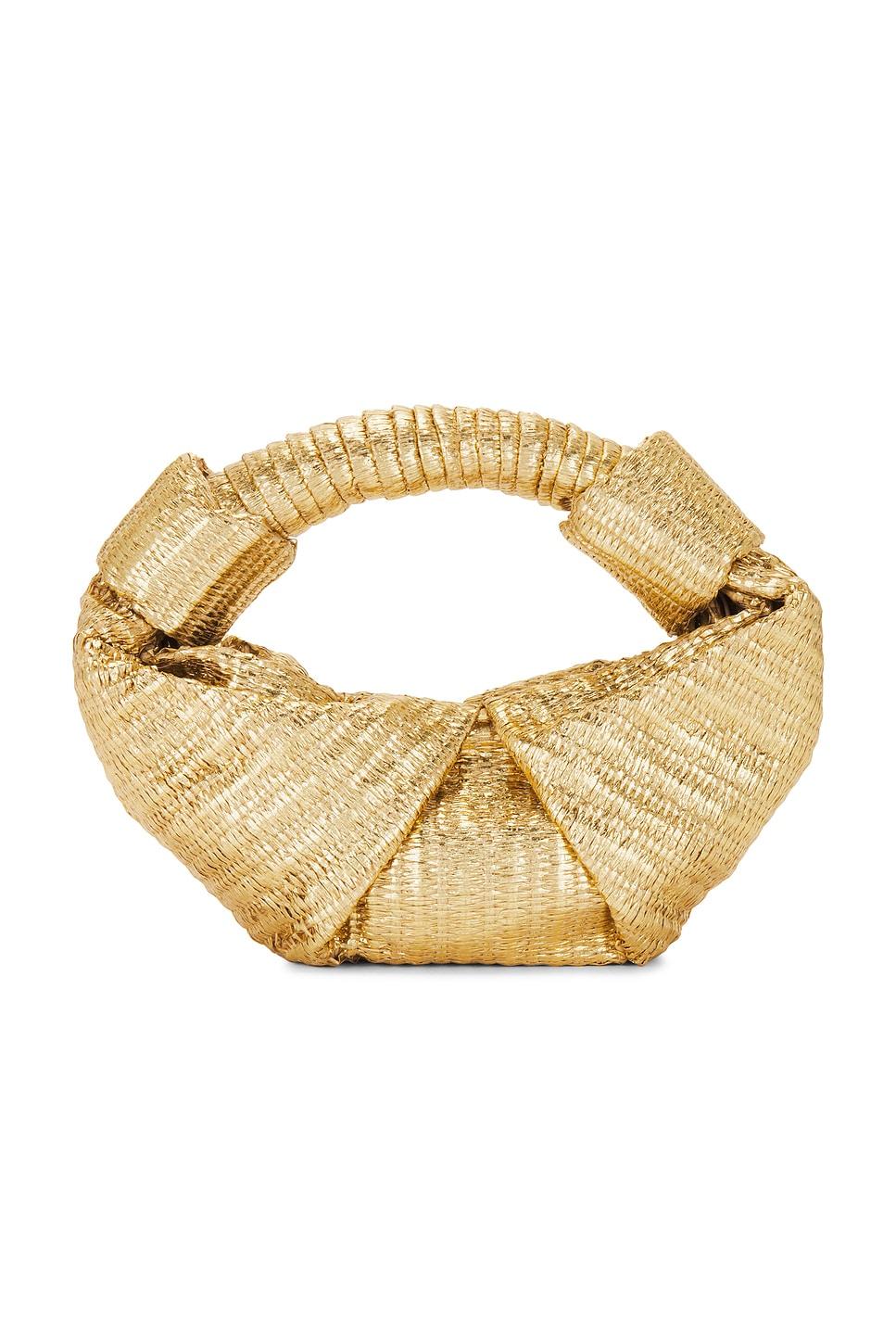 metallic raffia lopsy bag