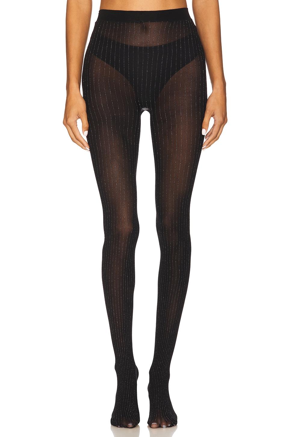 metallic striped tights