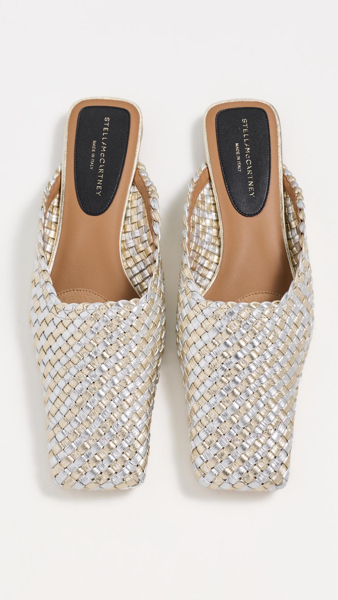 metallic woven alter mat slippers