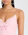 meva lace-trim tweed mini dress