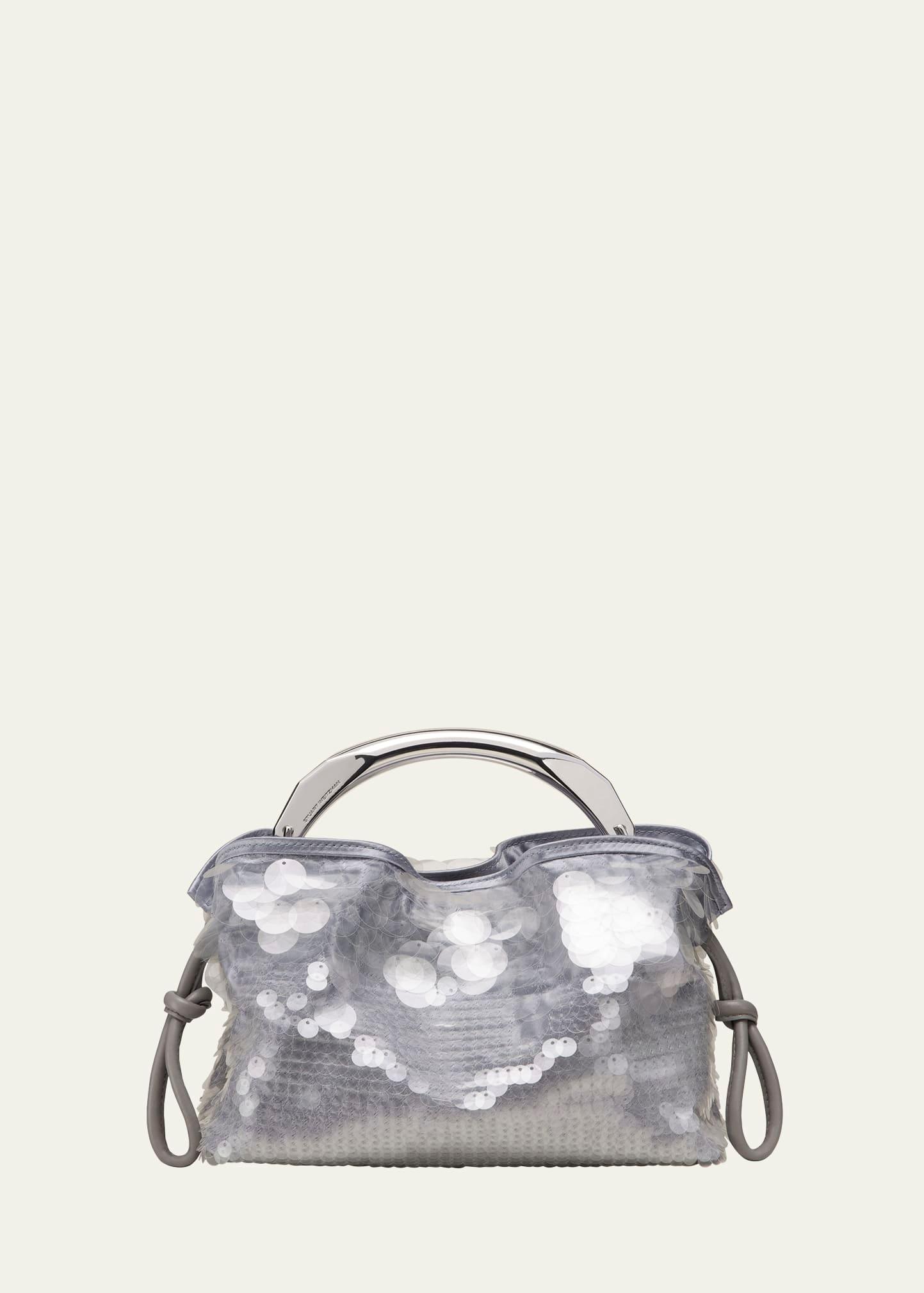 mia arc mini sequined top-handle bag