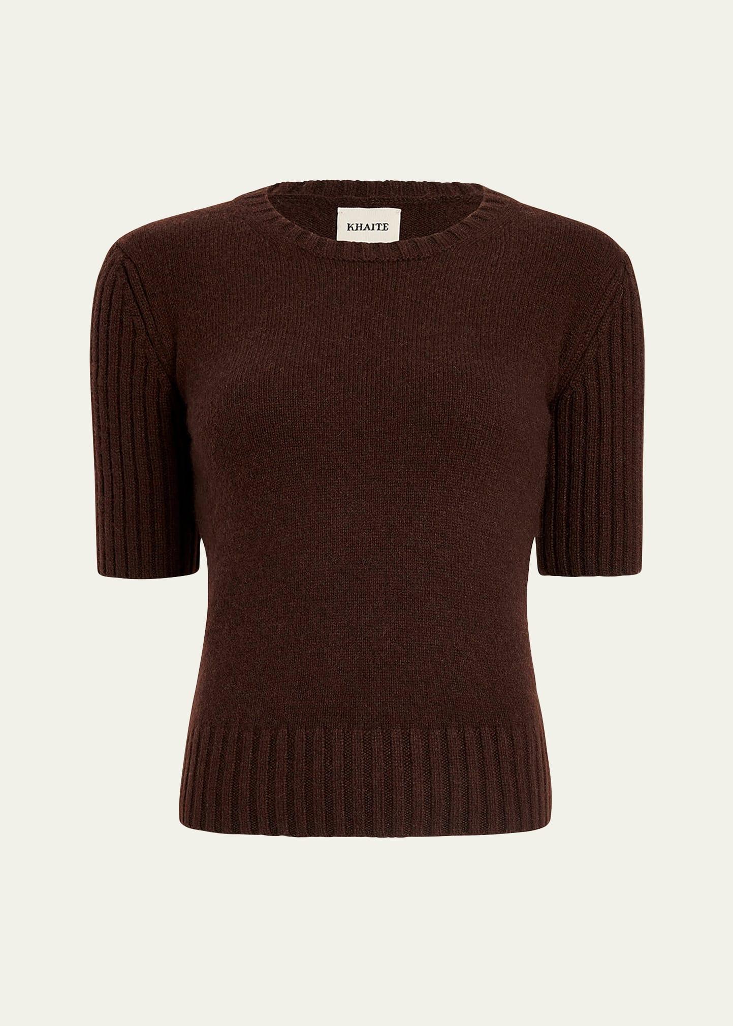 mia cashmere short-sleeve sweater