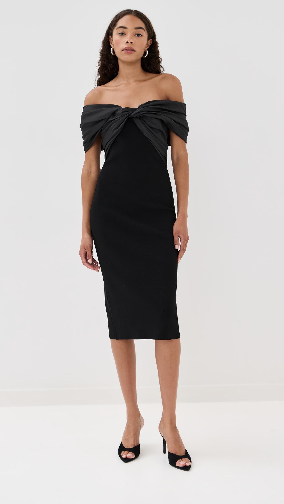 mia off shoulder midi dress