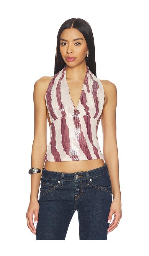 miaou mathilde top in burgundy,white.