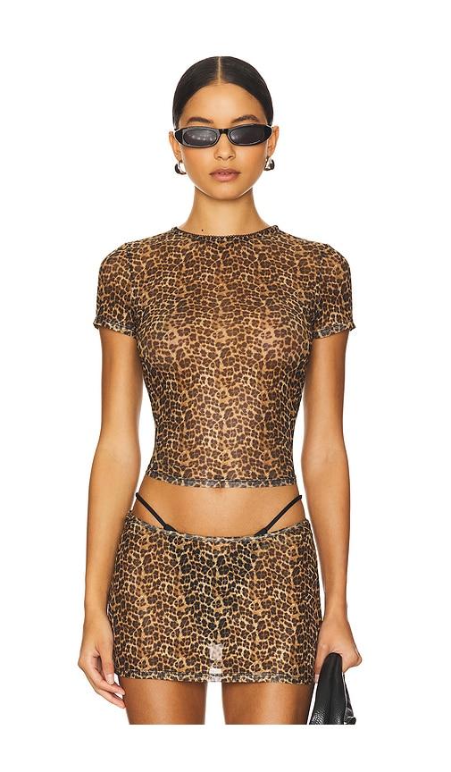 miaou mini tee in brown.