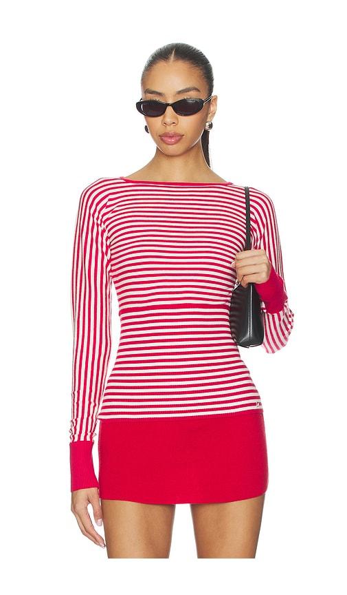 miaou odessa top in red.