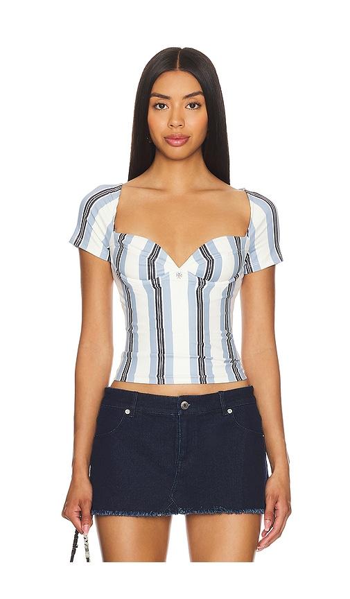 miaou olivia top in blue.