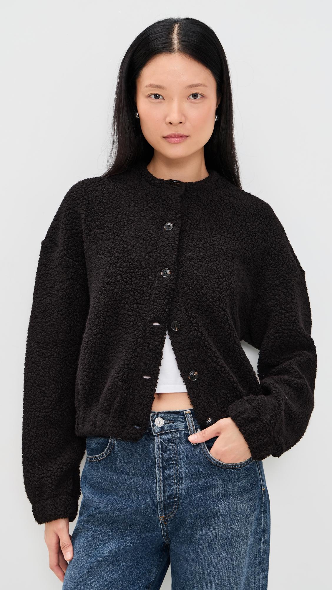 mica collarless blouson jacket