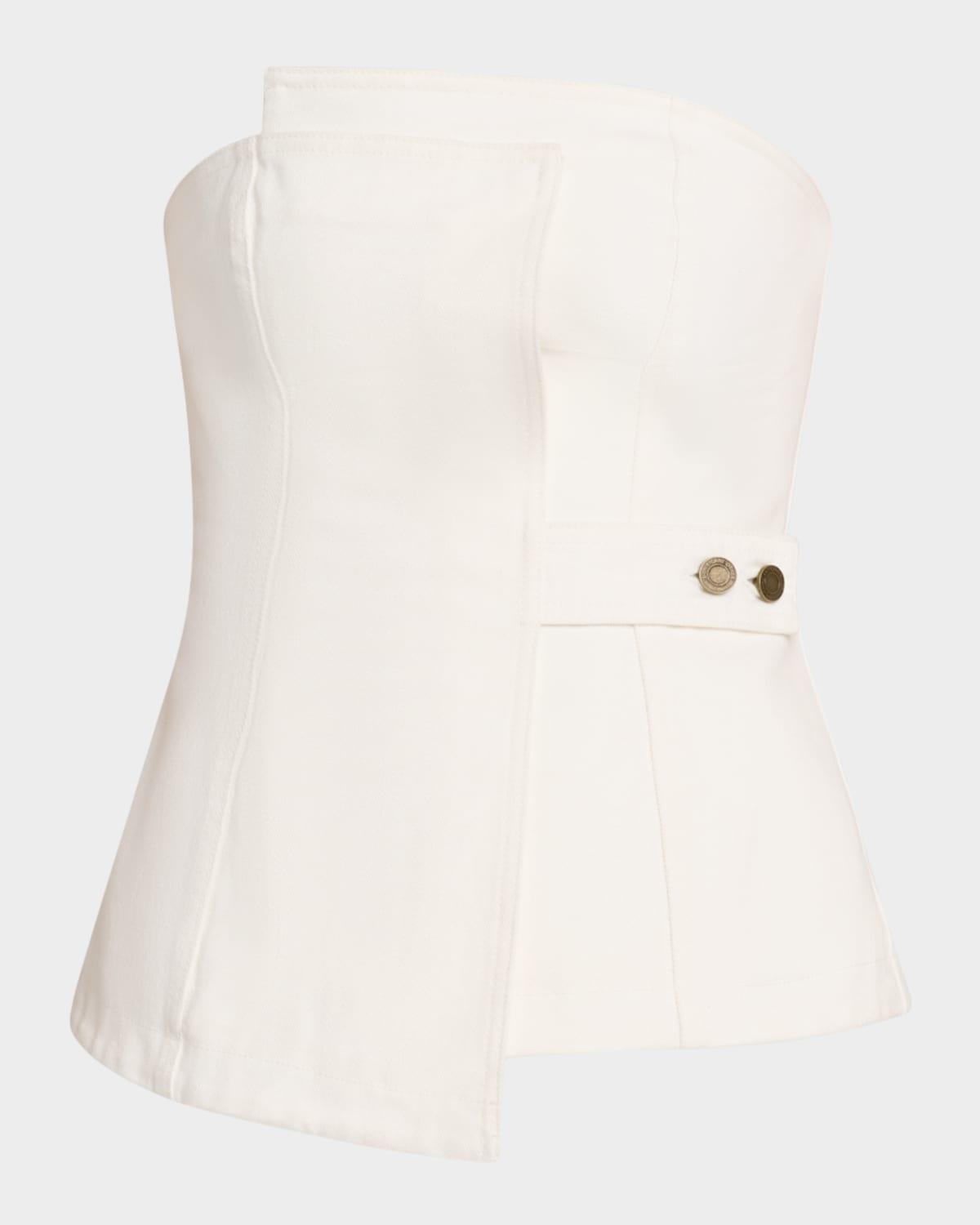 micah denim strapless top