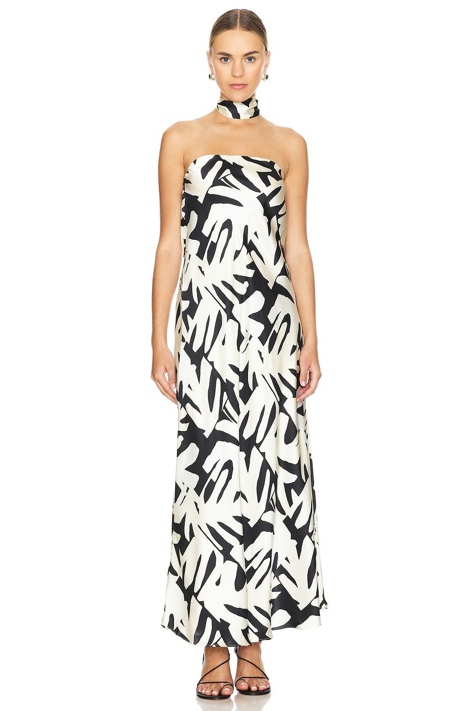 micah silk strapless bias maxi dress