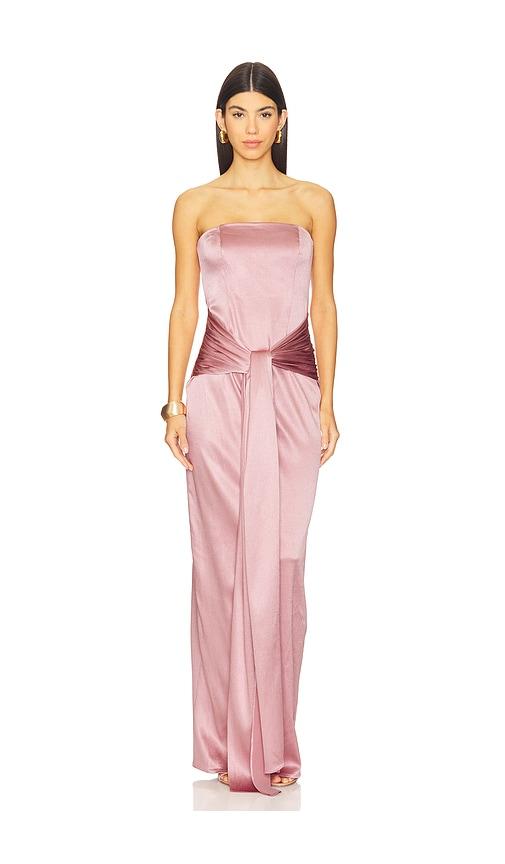 michael costello x revolve abelina gown in rose.
